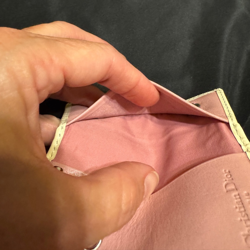 Dior Pink and Cream Canvas Key/Card Wallet - Picture 7 of 16